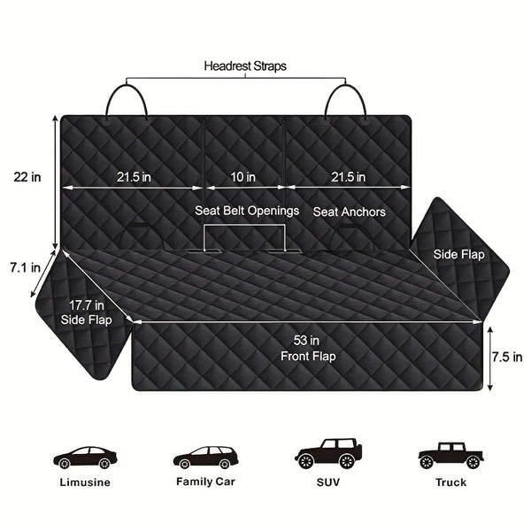 Pet Car Seat Cover Dog Safety Protector Mat Rear Back Seat Hammock