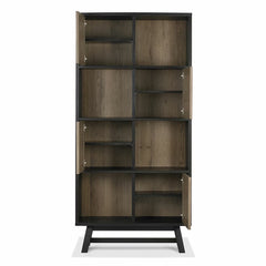 Bentley Designs Camden Weathered Oak & Peppercorn Display Cabinet