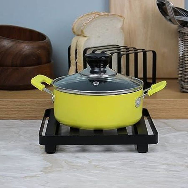 Black Flat Iron Metal Heat Resistant Pot Stand Trivet Kitchen Organiser Accessory Outdoors Racks
