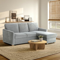 Coddle Cameron Fabric Sofa Bed with Reversible Chaise, Grey
