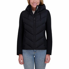 DKNY Women'S Mixed Media Jacket in Black