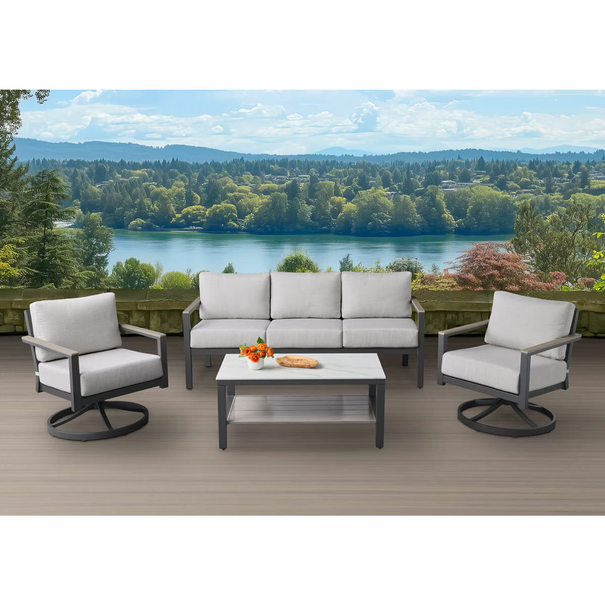 Agio Nicolet 4 Piece Deep Seating Set + Cover