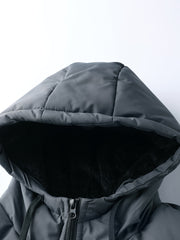 Winter Plush Jacket Thick Warm Jacket Hooded Jacket Casual Outdoor Jacket Solid Color Zipper with Plush Thickening