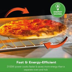 Mini Oven with Double Hotplate, 28L, by Hamilton Beach