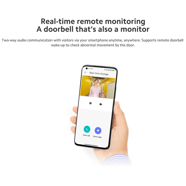 Xiaomi Smart Doorbell 3s,180° Ultra-Wide View 2k Resolution,Superior Night Vision,Professional Ip65 Water,Two Power Supply Modes 5200mah Battery, Free, Rolling 72-Hour Cloud Storage