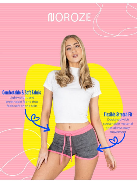 RUFEDGE Women'S Gym Fleck Hotpants Casual Summer Activewear Shorts Breathable Ladies Workout Running Fitness Short UK Sizes 8-18