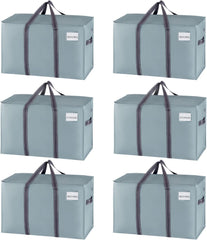 VENO 8 Pack Extra Large Moving Storage Bags with Zips, Heavy-Duty Organizer Tote, Moving Box Alternative, Packing Supply, Clothes Storage Bin, Tag Pocket for Label, Water-Resistant (Clear, 8 Pack)