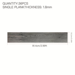 36pcs Self-Adhesive Vinyl Flooring Planks | 5m² Natural Wood Grain, Peel and Stick Waterproof Installation, 1.8mm Thick Polyvinyl Chloride