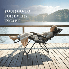 Ultimate Outdoor Lounge Chairs – Set of 2, XXL Padded Folding Zero Gravity Recliners with Cup Tray & Adjustable Headrest, 160° Lockable Patio & Camping Chairs