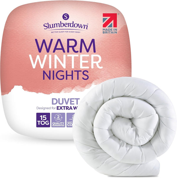 Slumberdown Warm Winter Nights Double Duvet 13.5 Tog - Thick & Cosy Quilt for Cold Weather | Soft Touch Cover, Non-Allergenic, Machine Washable, Uk-Made Bedding (200 X 200Cm)