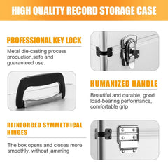 Vinyl Record Storage 12, LP Case Album Collection DJ Carry Storage Cases Lockable Box LP Case Vinyl Record Storage Carry Box Holds up to 50pcs Albums Record Collection Chest