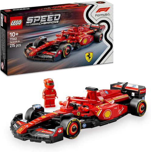 LEGO Speed Champions Ferrari SF-24 F1 Race Car Toy - Model Kit W/A Formula 1 Driver Minifigure - Gift for 10+ Year Old Boys, Girls & Adult Motorsport Fans - Christmas Treat - 77242