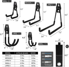 KOFANI Garage Hooks, 16 Pack Steel Heavy Duty Garage Storage Hooks with Anti-Slip Coating, Utility Garage Wall Mount Hooks for Hanging Bike, Ladder and Garden Tools