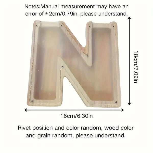 1 unique wooden letter jar - 26 creative A-Z letter storage containers, transparent design, birthday gift idea, home decoration, best friend gift, and functional holiday present.