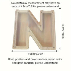 1 unique wooden letter jar - 26 creative A-Z letter storage containers, transparent design, birthday gift idea, home decoration, best friend gift, and functional holiday present.