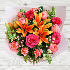 28 Stem Autumn Mixed Flower Bouquet with Greetings Card