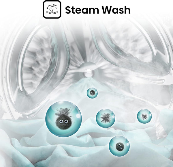 Hisense-Wfqp9014Evm-Freestanding-9 Kg-Front Load Washing Durable Inverter Machine-Steam Wash-Quick Wash-15 Washing Programs-1400 Rpm-White-Energy Rating C