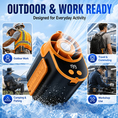 Neck And Waist Portable Fan With USB Charging Design And Strong Airflow For Camping Travel Fishing And Outdoor Enthusiasts