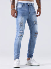 European and American Stretch Ripped Skinny Jeans