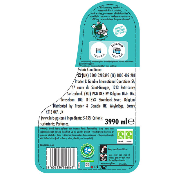 Fairy Outdoorable Fabric Softener, 285 Wash, 3.99L