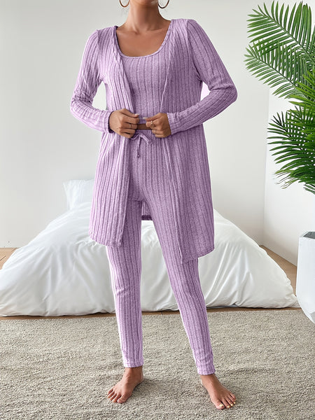 Autumn clothing, casual and elegant Women's three-piece set, stretch fabric, Women's loungewear, suitable for Christmas, holidays, dates, outdoor, beautiful Women's suit.