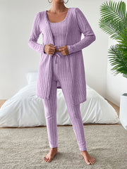 Autumn clothing, casual and elegant Women's three-piece set, stretch fabric, Women's loungewear, suitable for Christmas, holidays, dates, outdoor, beautiful Women's suit.