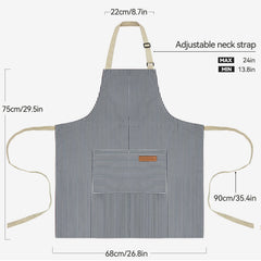 2PC Classic Design Striped Apron, Unisex Simple Criss Cross Apron For Kitchen Home Restaurant Coffee Shop Barbecue, Men's Workwear And Protective Clothing