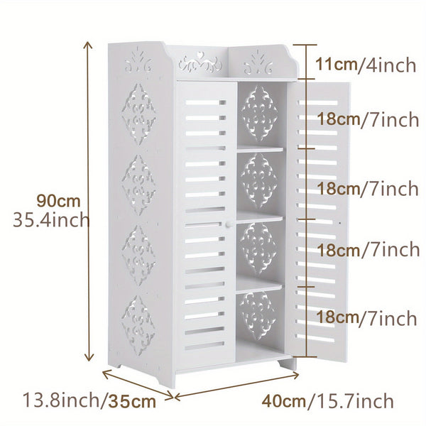 5-Level Wooden Shoe Storage Shelf Organizer for Footwear