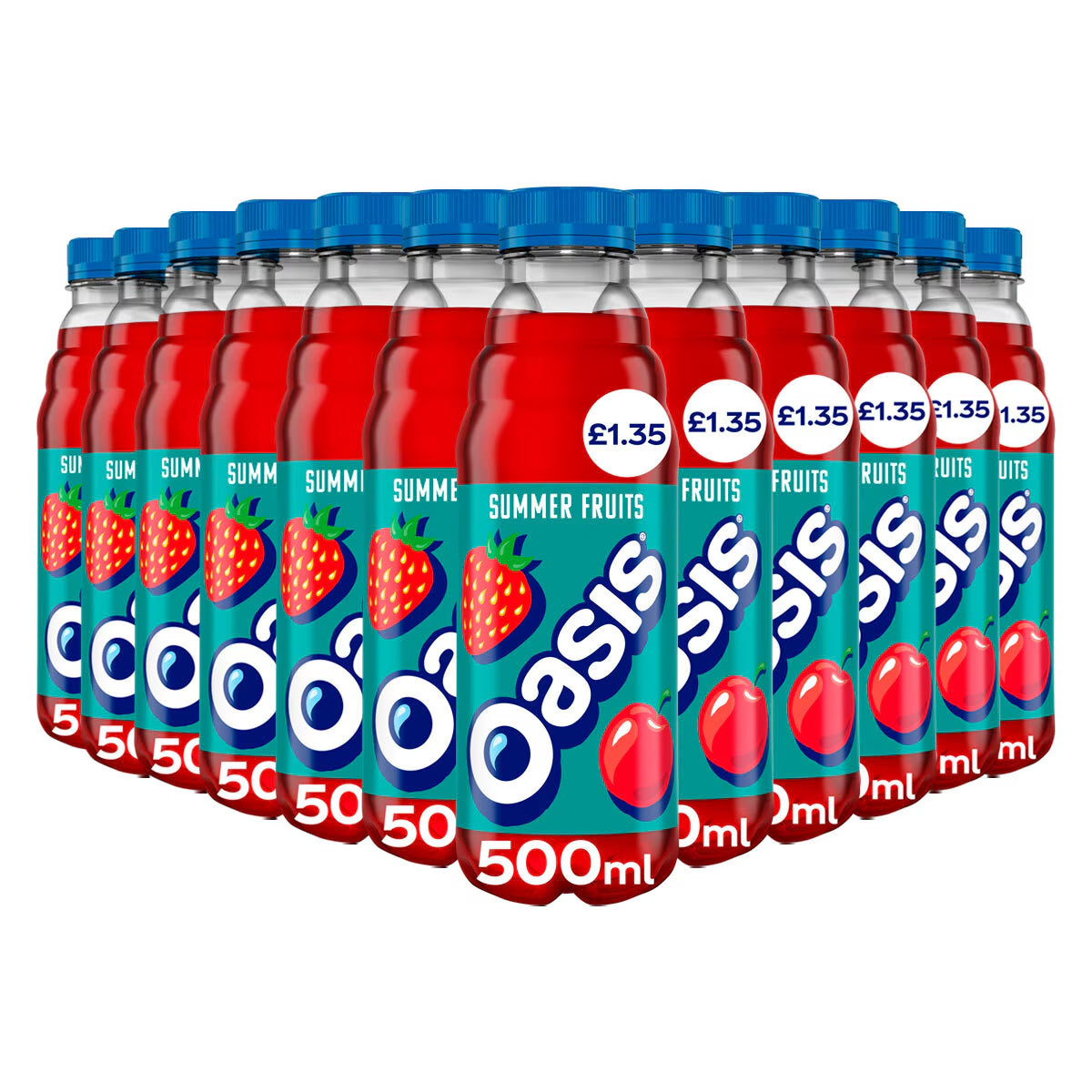 Oasis Summer Fruits PMP £1.35, 12 X 500Ml