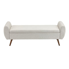 1pc Upholstered Bench Chiar With Storage Box, Padded Bench With Storage Space, Window Seat Bench, End of Bed Bench, Shoe Bench, Footstool With Wooden Legs For Hallway, Living Room, Bedroom, 153*46*54cm