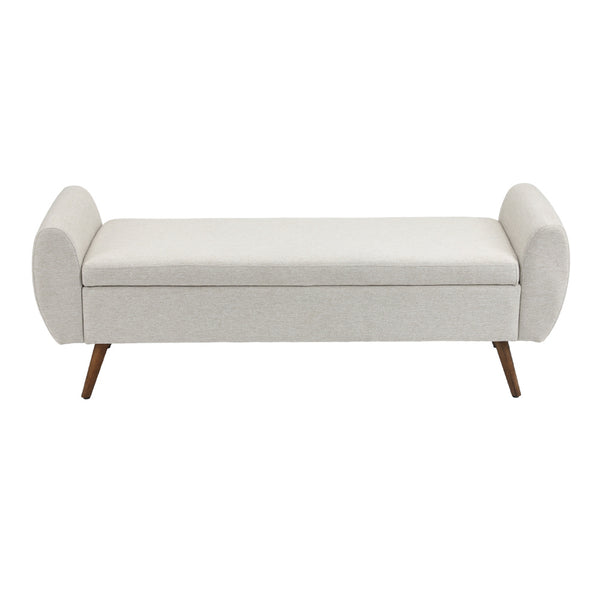 1pc Upholstered Bench Chiar With Storage Box, Padded Bench With Storage Space, Window Seat Bench, End of Bed Bench, Shoe Bench, Footstool With Wooden Legs For Hallway, Living Room, Bedroom, 153*46*54cm