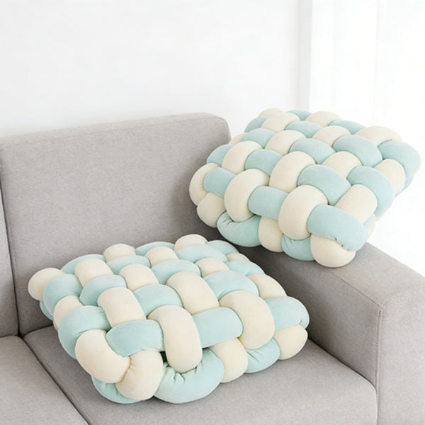 2,4pcs Velvet Hand-Knotted Square Decorative Pillows, Square Soft Chair Pad, Chair Cushion Seat Cushion Sofa Backrest, Booster Cushion, Dining Chair Cushion (30 x 33 x 12cm)