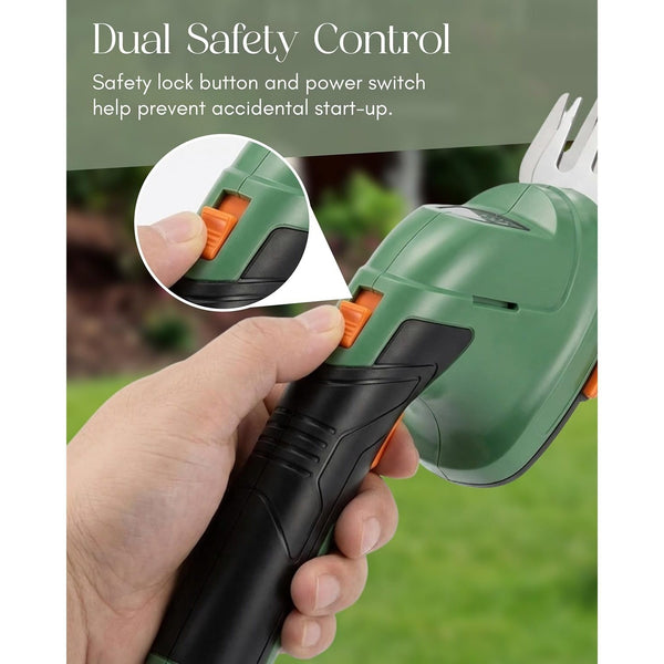 2in1 Cordless Hedge Trimmer & Grass Shear USB Rechargeable Garden Tool