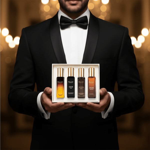Bellavita Luxury with CEO Man, Klub, Oud, and G.O.A.T. Men Gift Set 4*20ML EDP Long Lasting Cologne perfume