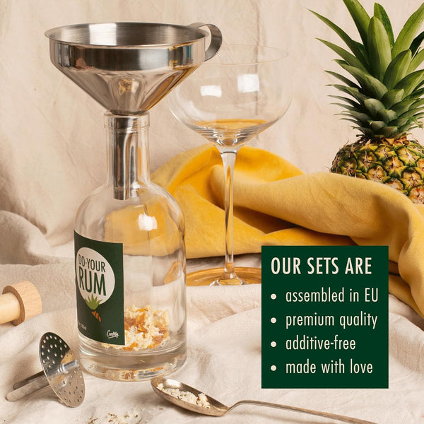 Rum Infusion Kit by Craftly | Natural Botanicals for Homemade Cocktails | Great Gift for Christmas, Wedding, Birthday, Valentine’S Day, Retirement | Gift Ideas for Men & Women L Spices & Bottle