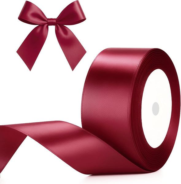 G2PLUS White Stain Ribbons - 22M Thick Fabric Gift Wrap Ribbons for Crafting, Wedding & Valentine'S Day Decoration