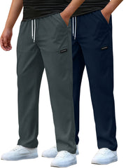 Two-Pc Men'S Casual Pants Men'S Straight-Leg Casual Work Pants Spring And Summer Thin Style