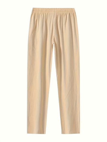 3pcs Solid Pants for Men, Trendy Casual Trousers for Males
