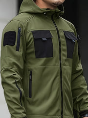 Spring Fall Men'S Jacket Fleece Jacket Outerwear, 100% Polyester, Classic Design, Windproof Warm Comfortable, Suitable for Outdoor Sports, Hiking, Camping, And