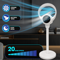 Schallen White 2 In 1 Bladeless Fan Floor and Desk Table Fan with Digital Display and Remote Control, Quiet Adjustable Cooling Fan for Home Office Bedroom, Modern White and Black Tower Fan with Safe Bladeless Airflow, Portable Standing or Desktop Fan with