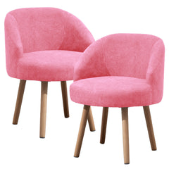 Set of 2 Small Accent Occasional Lounge Sofa, Guest Reception Sofa Chair Office Chair, Tub Chairs Upholstered Fabric with Solid Wood Legs