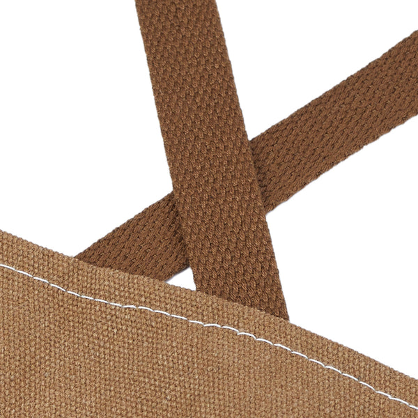 1pc Unisex Canvas-Polyester Blend Apron Durable Sturdy Construction, Adjustable Back Strap, Multiple Pockets for Enhanced Functionality | Khaki & Black Culinary Attire | Ideal for Kitchen Cooking/Baking/Grilling, Artist Painting, Coffee Bar, Servers; Perf
