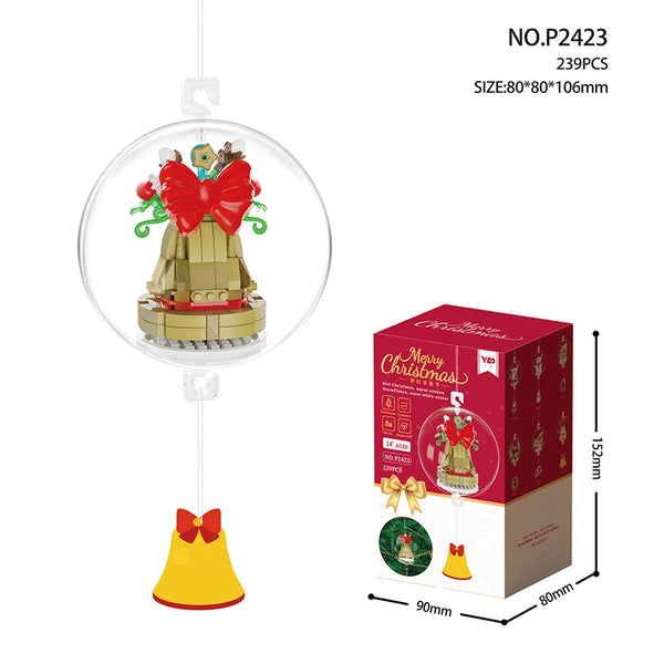 Christmas Pendant Ball Building Blocks Mini Bricks Bell Snowman Santa Claus Christmas Tree Decorations for Home Christmas Gifts