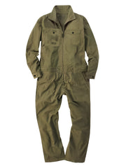 Men's Solid Color Cargo Jumpsuit with Full Zip, Long Sleeves and Front Pockets