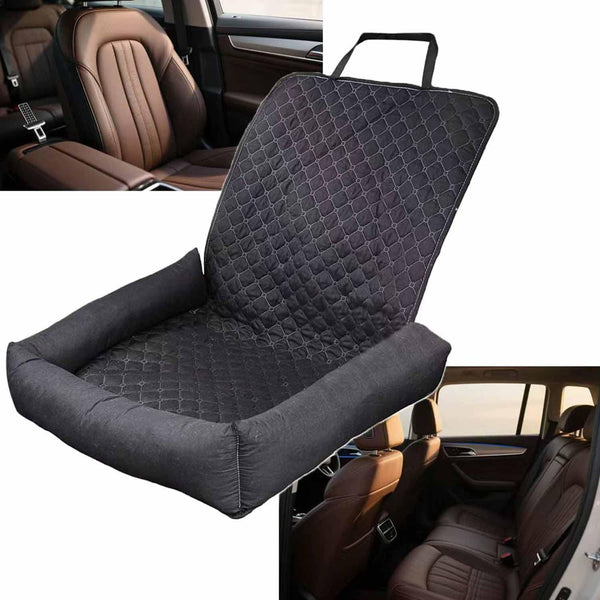 Dog Car Seat Bed – Washable Travel Booster for Small Dogs & Cats with Safety Straps, Anti-Slip Base & Soft Cushion – Portable Front Seat Pet Carrier for Cars, SUVs & Trucks