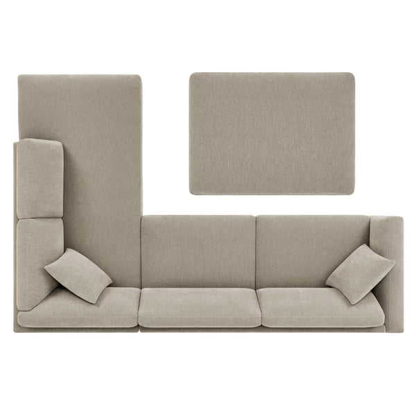 Thomasville Walsen Grey Fabric Corner Sofa with Storage Ottoman, Right Hand Facing