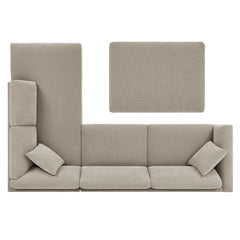 Thomasville Walsen Grey Fabric Corner Sofa with Storage Ottoman, Right Hand Facing