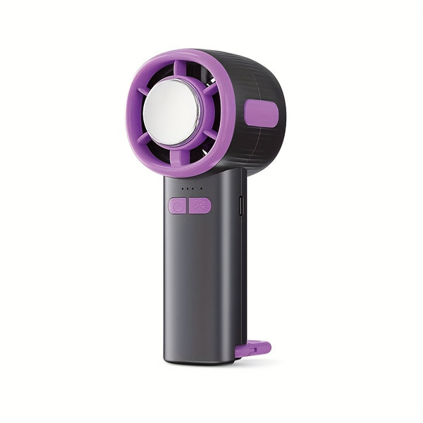 High-Speed Turbo Technology Portable Handheld Fan Ultra-Quiet, USB Rechargeable, Mini Cooling Device with Semiconductor Chill Plate Ice Sensation Cooling for Outdoor Use