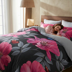 Luxury Duvet Cover Set | Ultra Soft Microfibre Floral Bedding with Matching Pillowcase | Lightweight, Breathable & Wrinkle-Resistant | Modern Printed Bed Linen | Easy-Care Fabric | UK Brand | Local Warehouse