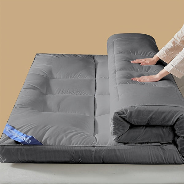 4 Inch/10Cm Microfiber Mattress Topper with 1100 GSM Heavy Filling, Extremely Soft And Fluffy, Hand-Filled, Available in Single, Double, King Sizes, Grey, Perfect for Halloween And Christmas Gifts
